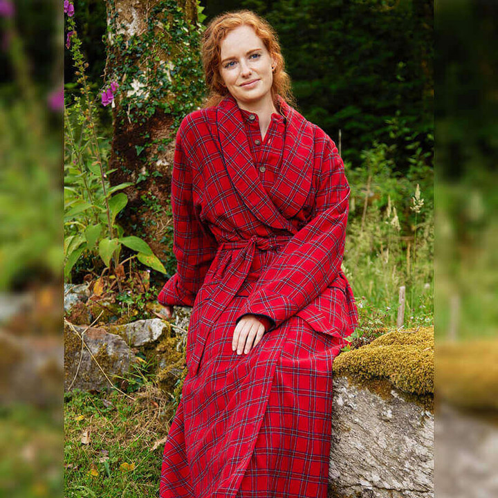 Royal Stewart Tartan Plaid Cotton Night Robe Shop On Scottishwebstore.com