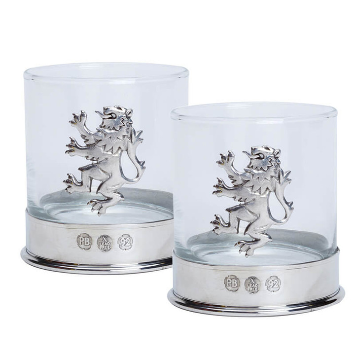 Scottish Whisky Glasses Set Lion Rampant On Scottishwebstore.com