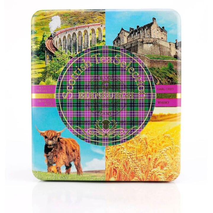 Scotland Black Tea Set of 4 Blends in Tartan Tin On Scottishwebstore.com