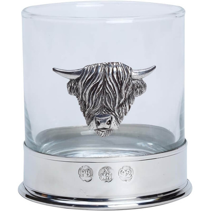 Engraved Highland Cow Whisky Glass Shop online on Scottish Webstore.com