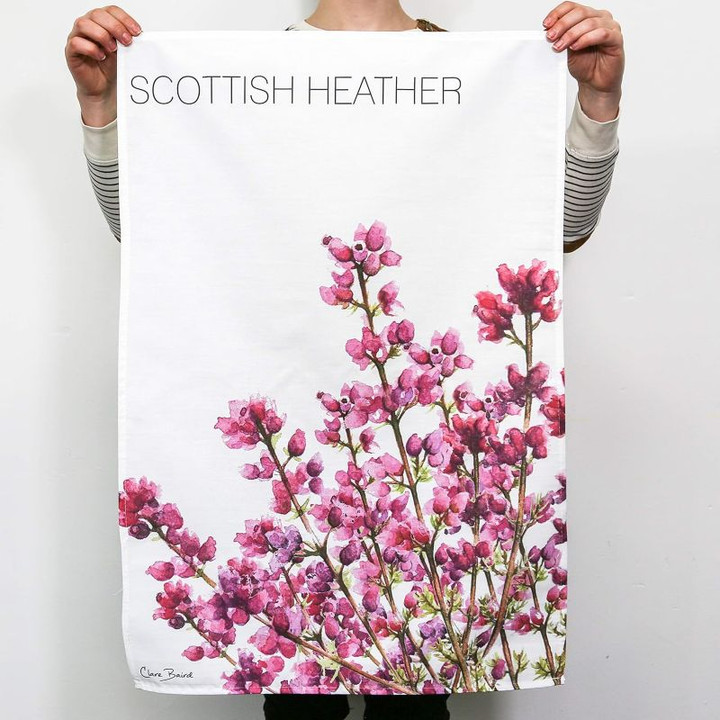 CB-TT-22 Thistle Painting Cotton Tea Towel Lifestyle Scottishwebstore.com