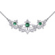 Silver Scottish Thistle Necklace with Emerald Gemstone Shop Online On Scottishwebstore.com