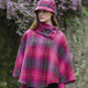 Women's Tweed Poncho Cape in Pink Tartan Shop On Scotishwebstore.com