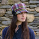 Shop Made In Scotland Newsboy Cap Curved Brim With Leather Rosette On Scottishwebstore.com