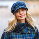 Shop Made In Scotland Newsboy Cap Curved Brim With Leather Rosette On Scottishwebstore.com