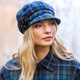 Women's Tweed Newsboy Hat in Royal Blue On Scottishwebstore.com