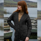 Women's Classic Fisherman Knit Merino Charcoal Cardigan Shop On Scottishwebstore.com