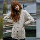 Ladies V neck Style Merino Cardigan Parsnip Colour Shop On Scottishwebstore.com