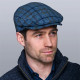 Men's Trinity Tweed Flat Cap with Blue Plaid Design Scottishwebstore.com