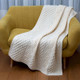 Warm And Soft Aran Cable Knit Blanket Made In Scotland On Scottishwebstore.com