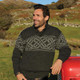 Shop Wool Aran Sweater In Charcoal Colour For Men Online On Scottishwebstore.com