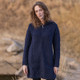 Iona Hooded Aran Zipper Coat Navy Colour Shop Online On Scottishwebstore.com