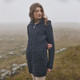 Crafted 100% Merino Wool Long Charcoal Coat Shop Online On Scottishwebstore.com