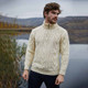 Men's Half-Zip Aran Sweater Natural Scottishwebstore.com