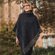 Merino Celtic Designed Mull Cape in Charcoal Shop On Scottishwebstore.com