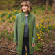 Ladies Silk Linen Jacket In Green Color Front View On Scottishwebstore.com