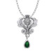 Emerald Glass Teardrop Thistle Pendant with Chain Shop On Scottishwebstore.com