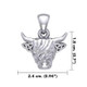 Trinity Highland Cow Pendant in Silver Measure On Scottishwebstore.com