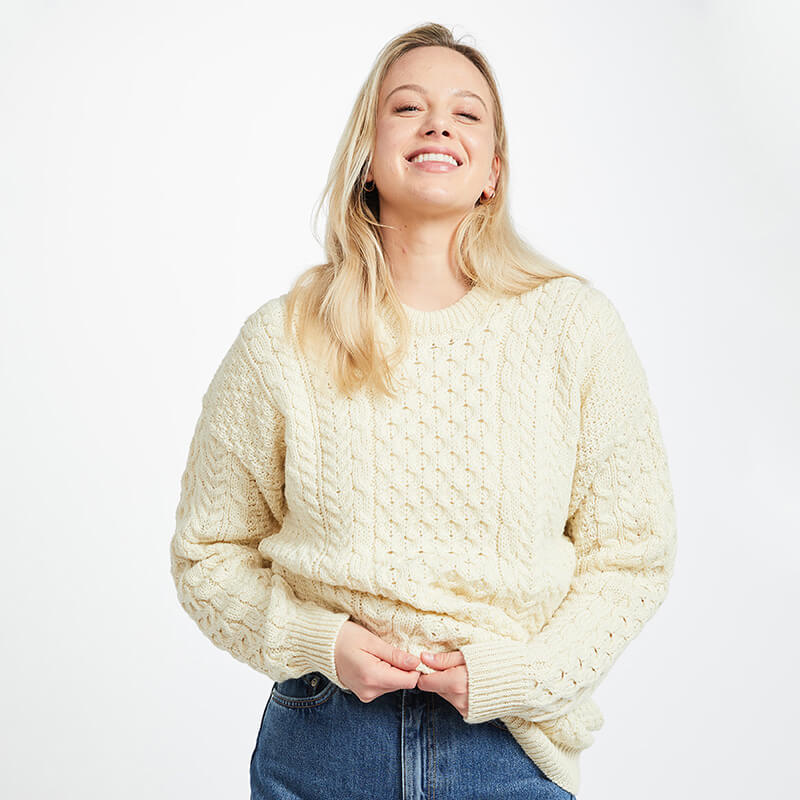 Aran Sweater Hand Knit Sweaters Scotland Women's Original