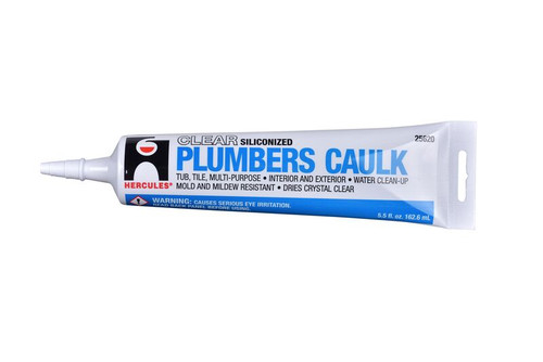 Hercules SILICONE PLUMBERS CAULK - CLEAR (5.5OZ)