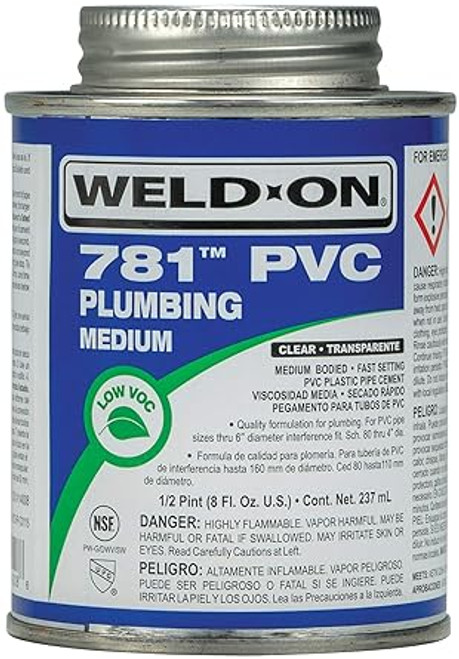 WELD-ON 781 CLEAR MEDIUM PVC CEMENT- HP