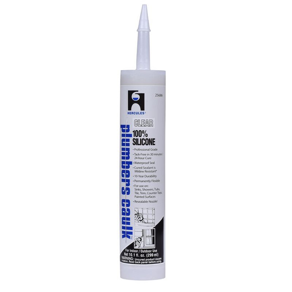 Hercules SILICONE PLUMBERS CAULK - CLEAR
