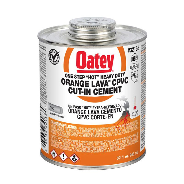 OATEY ORANGE LAVA CPVC CUT-IN CEMENT - 16OZ.