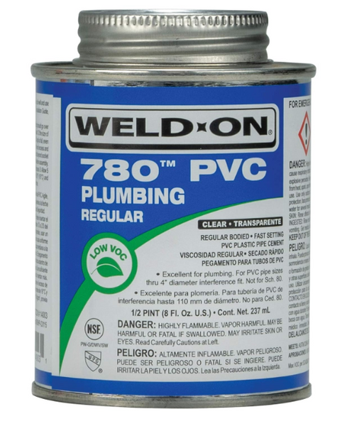 WELD-ON 780 CLEAR REGULAR PVC CEMENT- HP