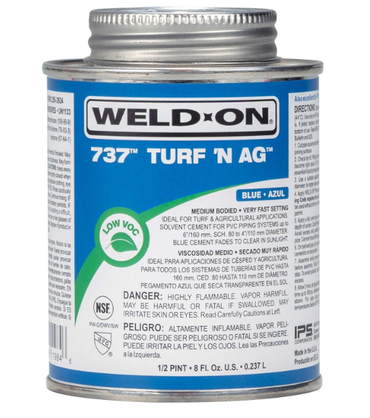 WELD-ON 737 MEDIUM BLUE TURF N AG PVC CEMENT- HP