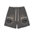 Sun Fade Raw Edge Cotton Shorts #250719PODPW1570