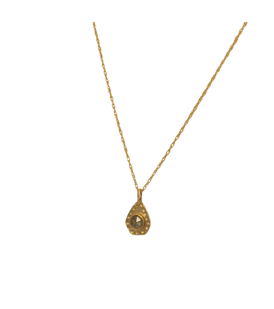 Gold Filled Herkimer Diamond Raindrop Necklace, Mother's Day Gift