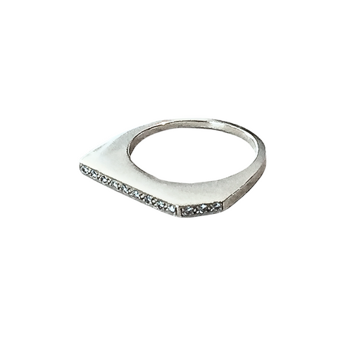 Sterling Silver Diamond Geometric Statement Ring -Pre-Order only
