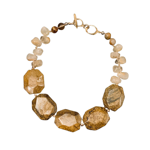 Bronzite and Rutilated Quartz Necklace  Sale!