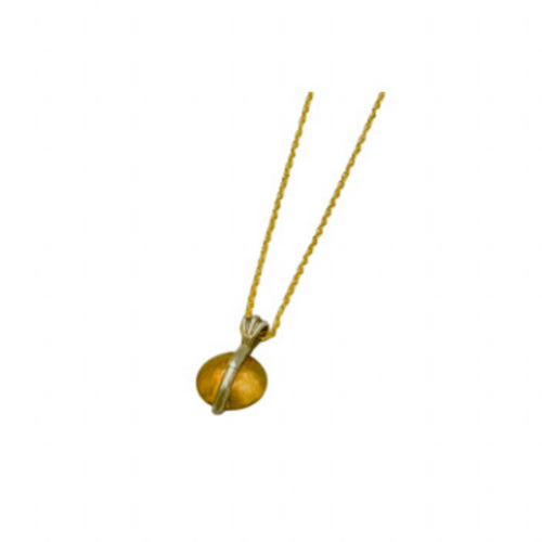 Mini Zen  Bamboo  Gold & Silver Pendant with 14KT chain (plain)