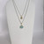 Geometric Aqua & 14KT Gold Cabochon Pendant