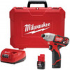 Milwaukee 2462-22 M12 Hex Impact Driver Kit, 12 V, ¼", 1000 in-lbs