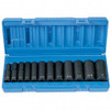 Grey Pneumatic 1213D Fractional Socket Set, 3/8" drive, 12-piece deep impact