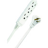 SlimLine 2232 Angled Flat Plug Extension Cord, Space Saving Flat Design, 3 Grounded Outlets, 13
