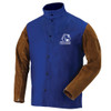 Black Stallion FRB9-30C/BS-5XL Flame Resistant Cotton & Cowhide Hybrid Welding Jacket, Royal Blue, 5XL