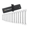 GearWrench 81918 15 Pc. 12 Point Long Pattern Combination SAE Wrench Set with Tool Roll