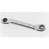 Proto J1184-A Full Polish Finish SAE 5/8", 11/16" Ratcheting Double Box End Wrench, 12 Point