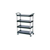 Rubbermaid FG409600BLA 4 Shelf Cart, Open Sided