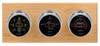 Maximum Blackwatch Three-Instrument Weather Station with oak panel, chrome case, silver dial