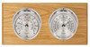 Maximum Catalina Two-Instrument Weather Station with oak panel, chrome case, silver dial