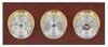 Maximum Montauk 2S Three-Instrument Weather Station with mahogany panel, brass case, silver dial