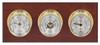 Maximum Newport 2S Three-Instrument Weather Station with mahogany panel, brass case, silver dial