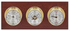Maximum Newport Three-Instrument Weather Station with mahogany panel, brass case, silver dial