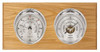 Maximum Portland Two-Instrument Weather Station with oak panel, chrome case, silver dial