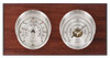 Maximum Portland Two-Instrument Weather Station with mahogany panel, satin case, silver dial
