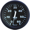 Faria Euro Black 4" Tachometer - 6,000 RPM (Gas - Inboard & I/O)